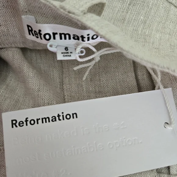 Reformation Beige Maxi Skirt with Front Slit Maxi